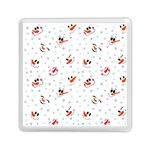 Cute Faces Of Snowmen Memory Card Reader (Square) Front