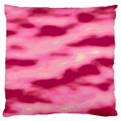 Pink  Waves Flow Series 4 Large Flano Cushion Case (two Sides) by DimitriosArt