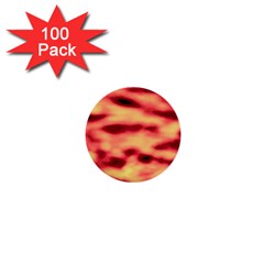 Red Waves Flow Series 4 1  Mini Buttons (100 Pack)  by DimitriosArt