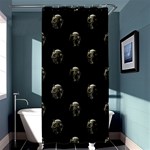 Creepy Head Sculpture With Respirator Motif Pattern Shower Curtain 36  x 72  (Stall)  Curtain(36 X72 ) - 33.26 x66.24  Curtain(36 X72 )