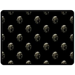 Creepy Head Sculpture With Respirator Motif Pattern Double Sided Fleece Blanket (large)  by dflcprintsclothing