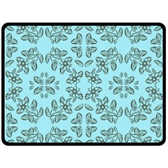 Floral Folk Damask Pattern Fantasy Flowers Floral Geometric Fantasy Fleece Blanket (large)  by Eskimos