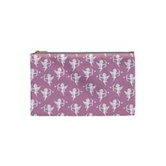 Cupid Pattern Cosmetic Bag (small) by Valentinaart