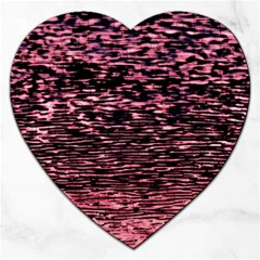 Pink  Waves Flow Series 11 Jigsaw Puzzle (heart) by DimitriosArt