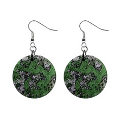 Modern Camo Grunge Print Mini Button Earrings by dflcprintsclothing