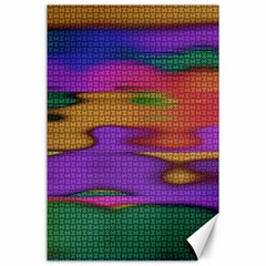 Puzzle Landscape In Beautiful Jigsaw Colors Canvas 24  X 36  by pepitasart