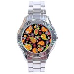 Paisley Pattern Design Stainless Steel Analogue Watch Front