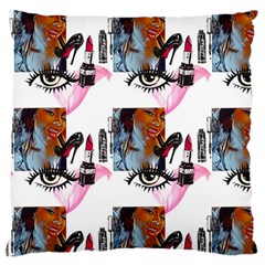 Fashion Faces Large Cushion Case (two Sides) by Sparkle