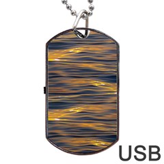 Sunset Waves Pattern Print Dog Tag Usb Flash (one Side) by dflcprintsclothing