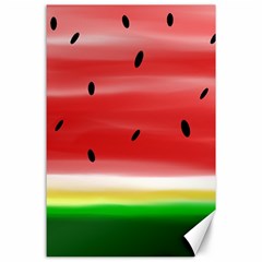 Painted Watermelon Pattern, Fruit Themed Apparel Canvas 24  X 36  by Casemiro