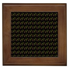 Fern Pattern 2 Black Framed Tile by violetheavensky