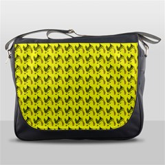 Fern Pattern 2 Yellow Messenger Bag by violetheavensky