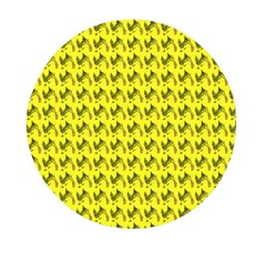 Fern Pattern 2 Yellow Mini Round Pill Box (pack Of 3) by violetheavensky