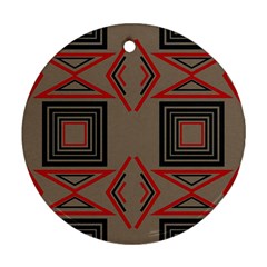 Abstract Pattern Geometric Backgrounds   Round Ornament (two Sides) by Eskimos