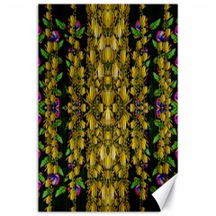 Fanciful Fantasy Flower Forest Canvas 24  X 36  by pepitasart