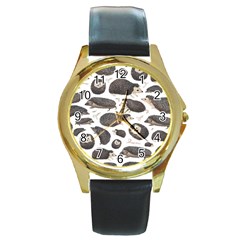 Hedgehog Round Gold Metal Watch by Sparkle