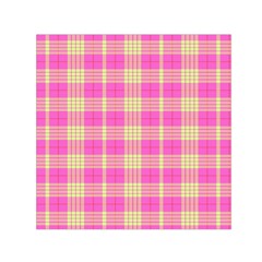 Pink Tartan 4 Small Satin Scarf (square) by tartantotartanspink