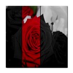 Roses Rouge Fleurs Tile Coaster Front