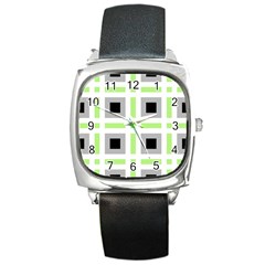 Agender Flag Plaid Square Metal Watch by WetdryvacsLair