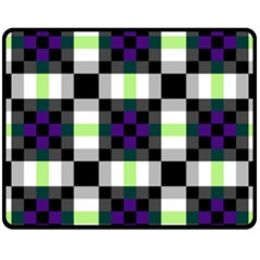 Agender Flag Plaid With Difference Fleece Blanket (medium)  by WetdryvacsLair