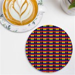 Double Black Diamond Pride Bar UV Print Round Tile Coaster Front