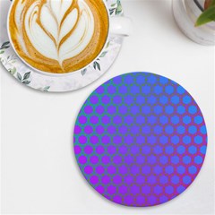 Hex Circle Points Vaporwave One Uv Print Round Tile Coaster by WetdryvacsLair