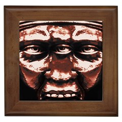 Creepy Head Portrait Artwork Framed Tile by dflcprintsclothing