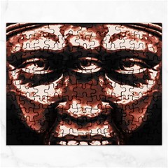 Creepy Head Portrait Artwork Rectangular Jigsaw Puzzl by dflcprintsclothing