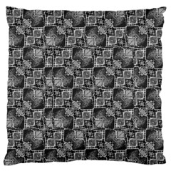 Black And Grey Rocky Geometric Pattern Design Large Flano Cushion Case (one Side) by dflcprintsclothing