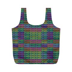 Paris Words Motif Colorful Pattern Full Print Recycle Bag (m) by dflcprintsclothing