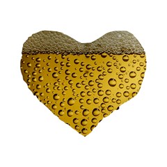 Beer Bubbles Standard 16  Premium Flano Heart Shape Cushions by Wegoenart