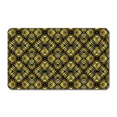 Tiled Mozaic Pattern, Gold And Black Color Symetric Design Magnet (rectangular) by Casemiro