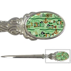 Seamless Pattern Fishes Pirates Cartoon Letter Opener by Jancukart