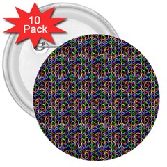 Seamless Prismatic Geometric Pattern With Background 3  Buttons (10 Pack)  by Jancukart