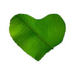 Banana Leaf Standard 16  Premium Flano Heart Shape Cushions by artworkshop