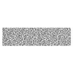 Black And White Hello Text Motif Random Pattern Oblong Satin Scarf (16  X 60 ) by dflcprintsclothing