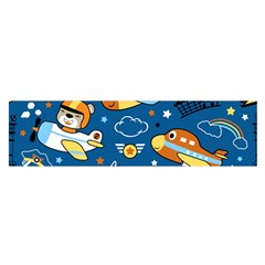 Seamless-pattern-with-nice-planes-cartoon Oblong Satin Scarf (16  X 60 ) by Jancukart