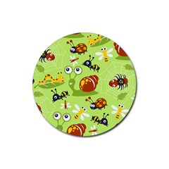 Little-animals-cartoon Rubber Coaster (round) by Jancukart