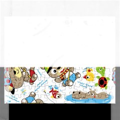 Vector-seamless-pattern-cute-fishing-animals-cartoon Rectangular Jigsaw Puzzl by Jancukart