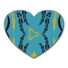 Folk Flowers Print Floral Pattern Ethnic Art Heart Mousepads by Eskimos