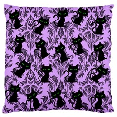 Purple Cats Large Flano Cushion Case (one Side) by NerdySparkleGoth