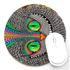 Alice In Wonderland Cat Round Mousepads by artworkshop