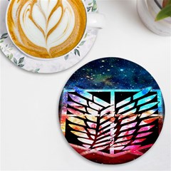 Attack On Titan Shingeki Galaxy Uv Print Round Tile Coaster by artworkshop