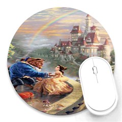 Beauty And The Beast Castle Round Mousepads by artworkshop