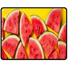 Watermelon Double Sided Fleece Blanket (medium)  by artworkshop