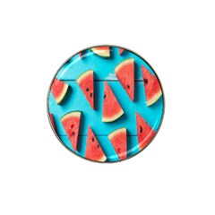 Watermelon Blue Background Hat Clip Ball Marker (10 Pack) by artworkshop