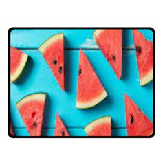 Watermelon Blue Background Fleece Blanket (small) by artworkshop