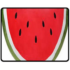 Watermelon Pillow Fluffy Double Sided Fleece Blanket (medium)  by artworkshop