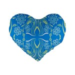 Folk flowers print Floral pattern Ethnic art Standard 16  Premium Heart Shape Cushions Front