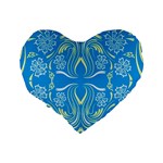 Folk flowers print Floral pattern Ethnic art Standard 16  Premium Heart Shape Cushions Back